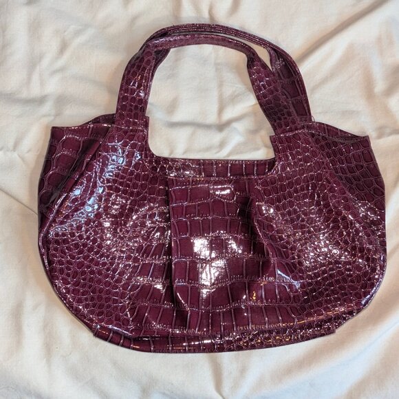 Wine Faux Snakeskin Purse - Picture 4 of 12